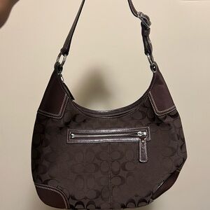 vintage dark brown coach bag
